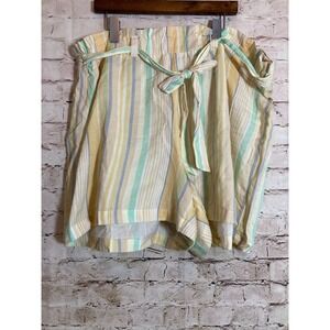 Jolie & Joy Boho Shorts Womens 3X Lightweight Pastel Striped Beachy Pull On Plus
